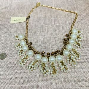Erika Lyons Gold Pearl Statement Necklace‎